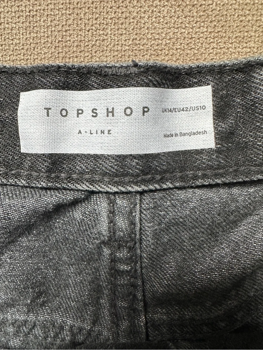 Topshop Black Washed Denim Shorts